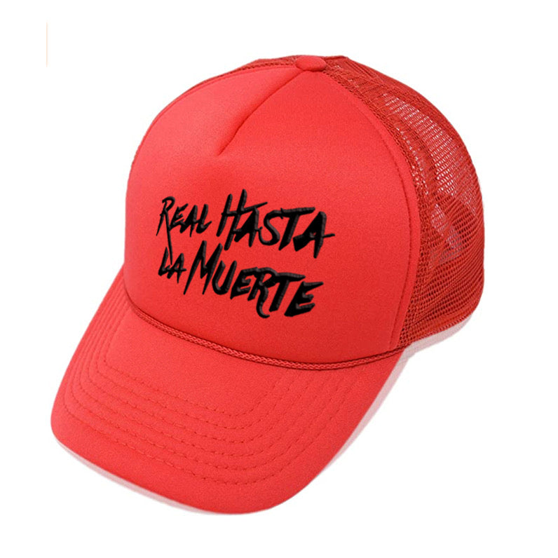 Real Hasta La Muerte Red Trucker Hat