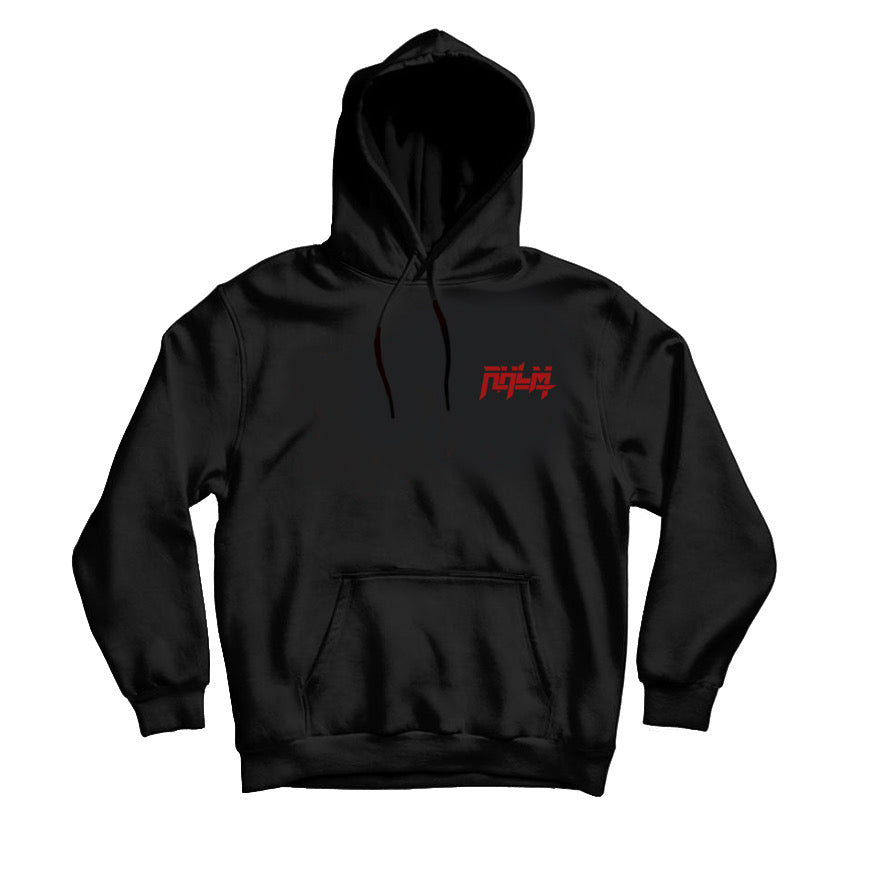 RHLM Black/Red Embroidered Hoodie