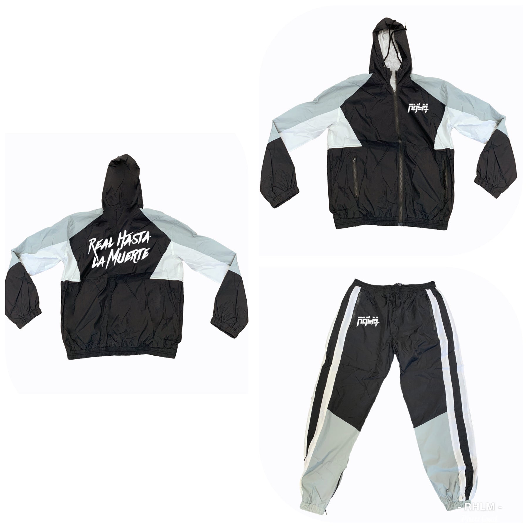 RHLM Black/Grey/White Windbreaker Set