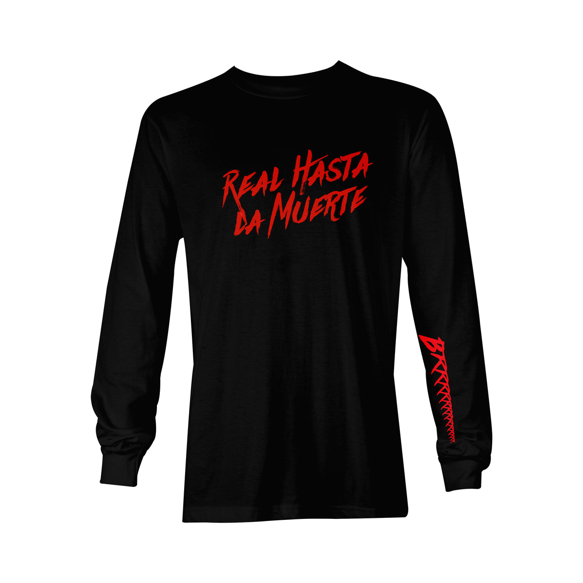 Real Hasta La Muerte Brrrrrrr Long Sleeve Tee - Black / Red